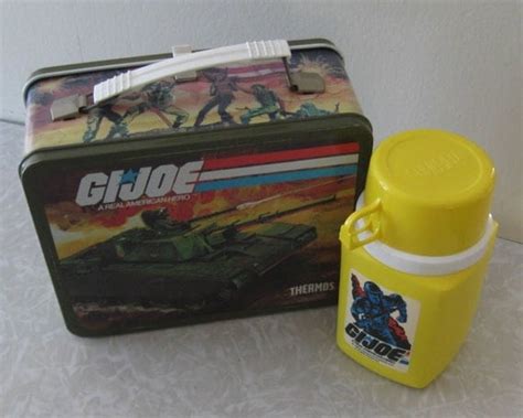 did they ban metal lunch box with thermos|1980s lunch boxes.